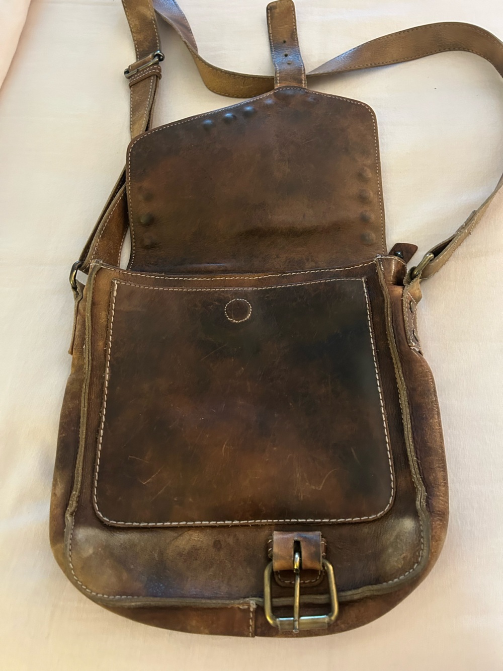 Bed Stu Brown Leather Studded Crossbody Bag - Picture 8 of 16